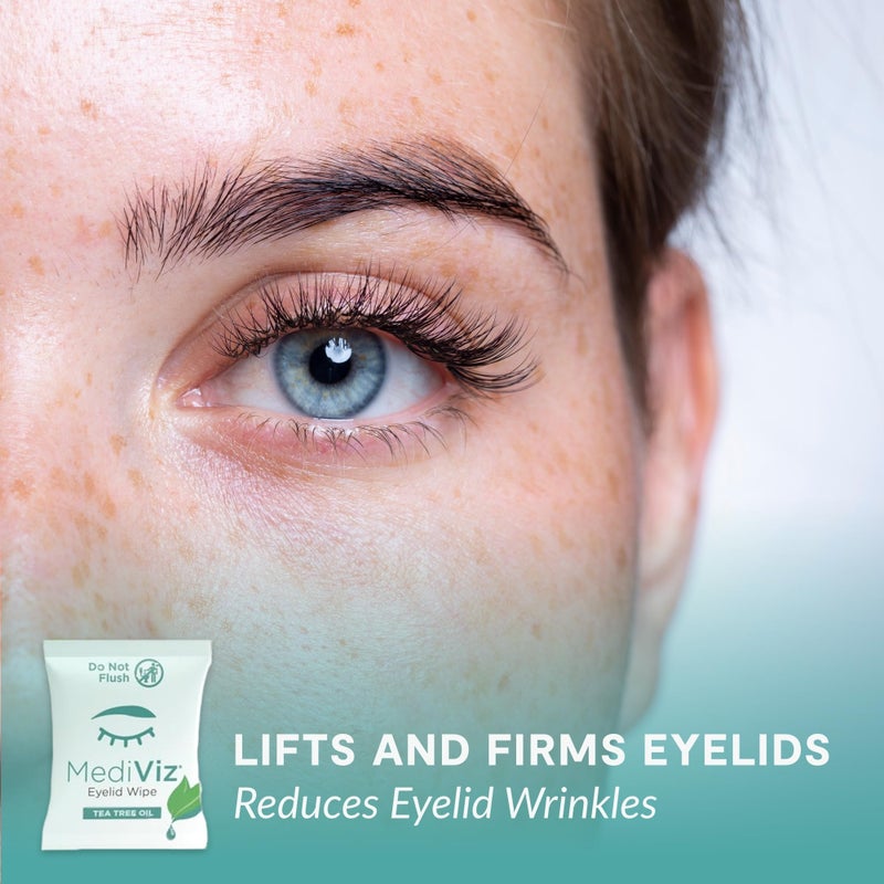 mediviz Tea Tree Eyelid Cleanser Wipes - 30 Single-Use Towelettes - Eyelash and Eyelid Wipes for Soothing Dry Eye Irritation, Demodex Removal and More - Image 4
